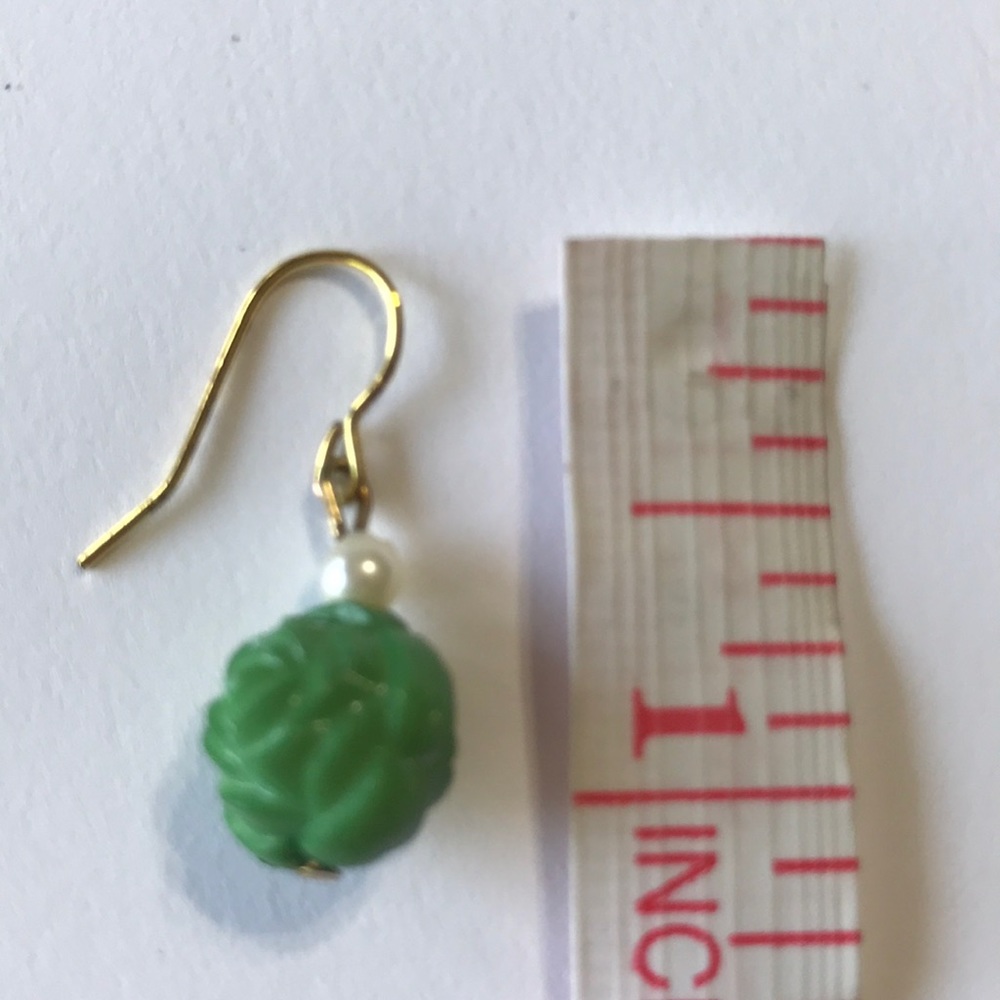 Green Floral Earrings, NWOT - Picture 5 of 5